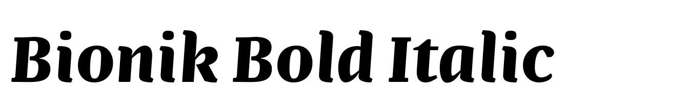 Bionik Bold Italic